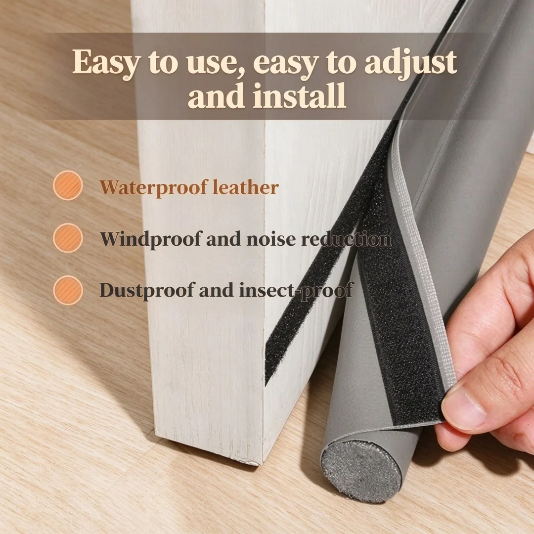Underdoor Sealing Strip and Air Blocking Door to Prevent Cold Air from Entering, Noise Barrier, Suitable for Most Doors, 2Pieces