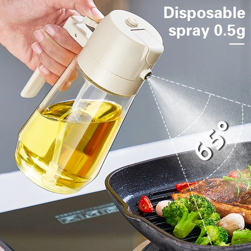 2 in1 Oil Spray Bottle Kitchen Olive Oil Dispenser Leakproof Cook Oil Spray Kitchen Gadget for Cooking BBQ Salad Steak Baking