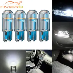 4X Super brillante W5W 194 T10 LED carcasa de vidrio Cob bombilla de coche blanco rojo azul amarillo cuña lámpara de placa de matrícula luz trasera de respaldo de cúpula