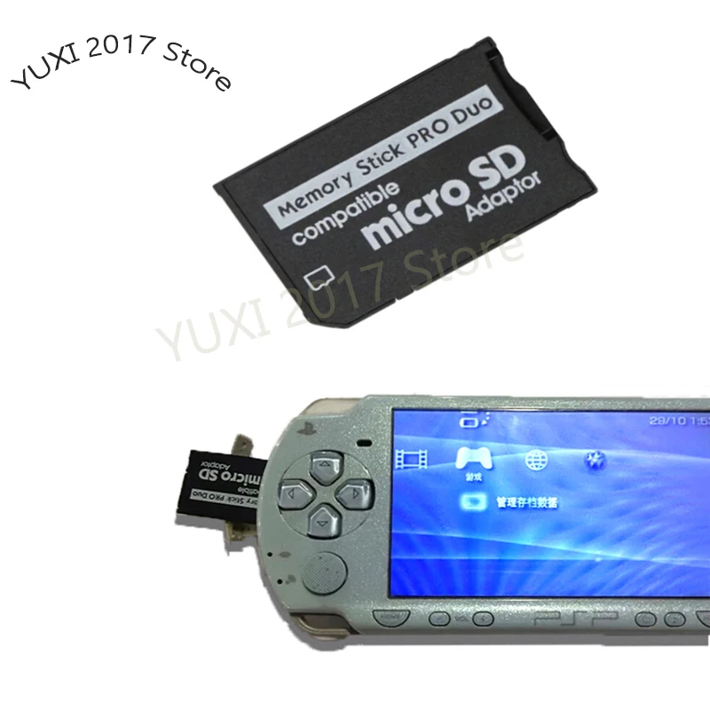 1 قطعة قارئ بطاقات فتحة واحدة ومزدوجة جديد مايكرو SD SDHC TF إلى MS الذاكرة عصا برو الثنائي قارئ لمحول بطاقة PSP #5