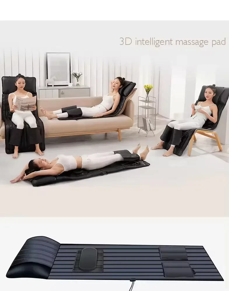2026/S115 Electric Kneading  Vibrating Back Massage Mattress  With Neck Kneading Shiatsu Full Body Massager Cushion