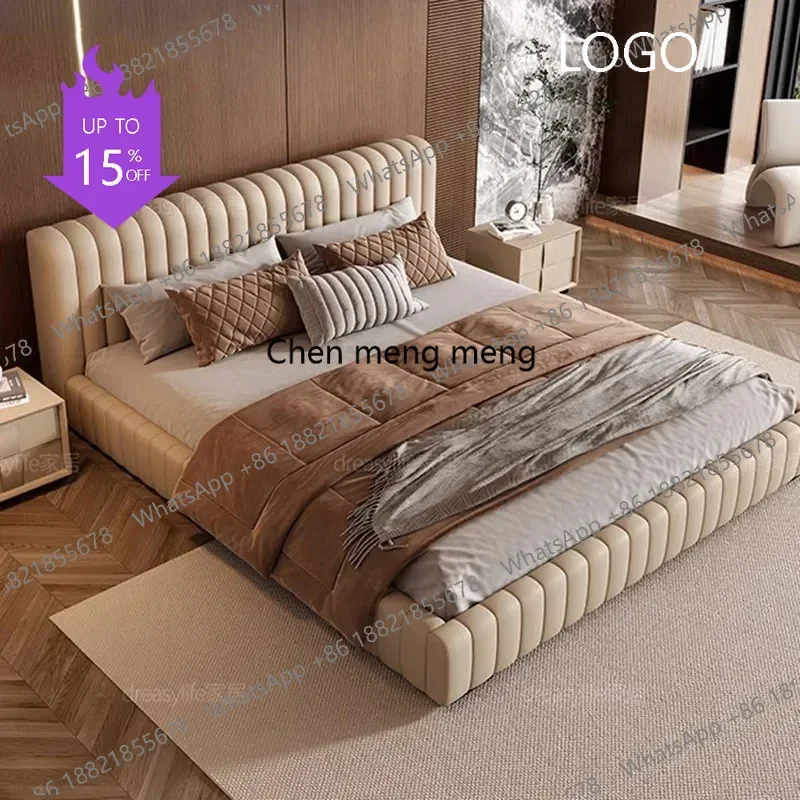 

Q181 Modern Headboards Massage Bed Sofa Storage Floor Full Luxury Bed Sleeping Wooden Platform Letto Matrimoniale Hotel Furnitur