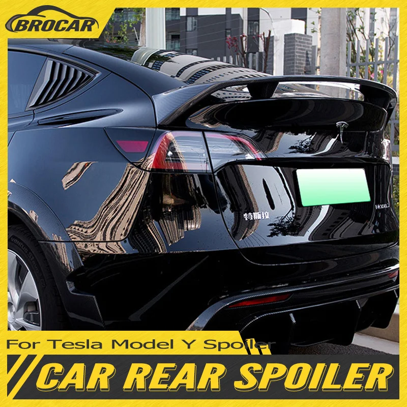 For Tesla Model Y Rider Edition Sport Rear Trunk Lip Spoiler 2020 2021 2022 Carbon Fiber ABS Wing Spoiler Car Styling