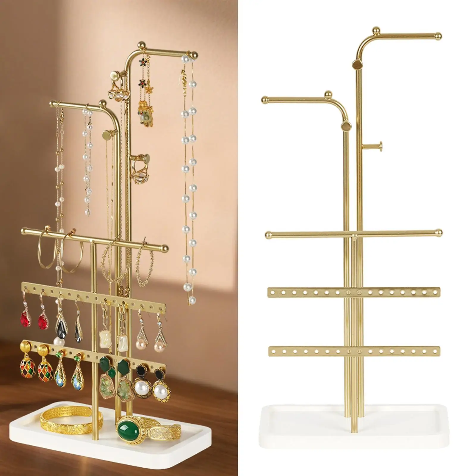 Jewelry Tree Stand Tier Necklace Bracelet Organizer Iron Earring Hanging Jewelry Display for Hair Accessories Shop Home Store