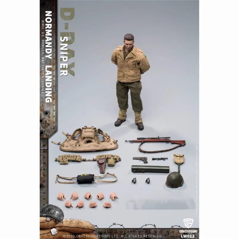 

Goods in Stock 100% Original Crazy Figure LW012 1/12 Rangers on D-Day Sniper Male Soldier Action Model Art Collection Toy Gifts