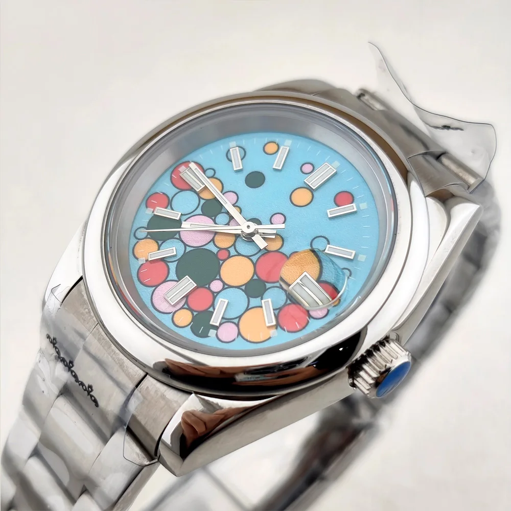 NH35 watch 39mm multi-color balloon men's casual watch, sapphire mirror stainless steel waterproof case watch