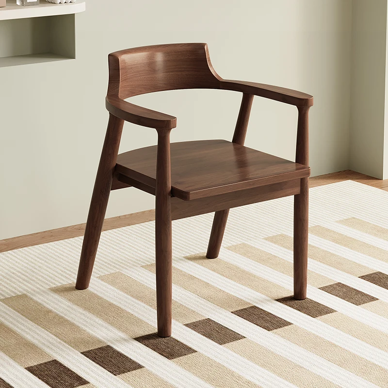 

Solid Wood Dining Chairs Restaurant Tables and Chairs Office Backrest Nordic Minimalist Leisure Modern Chairs