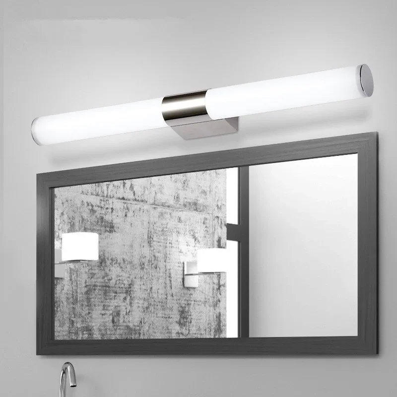 Led Moisture-proof Light Stainless Steel Waterproof Bathroom Mirror Headlight Toilet Makeup Light Fixture