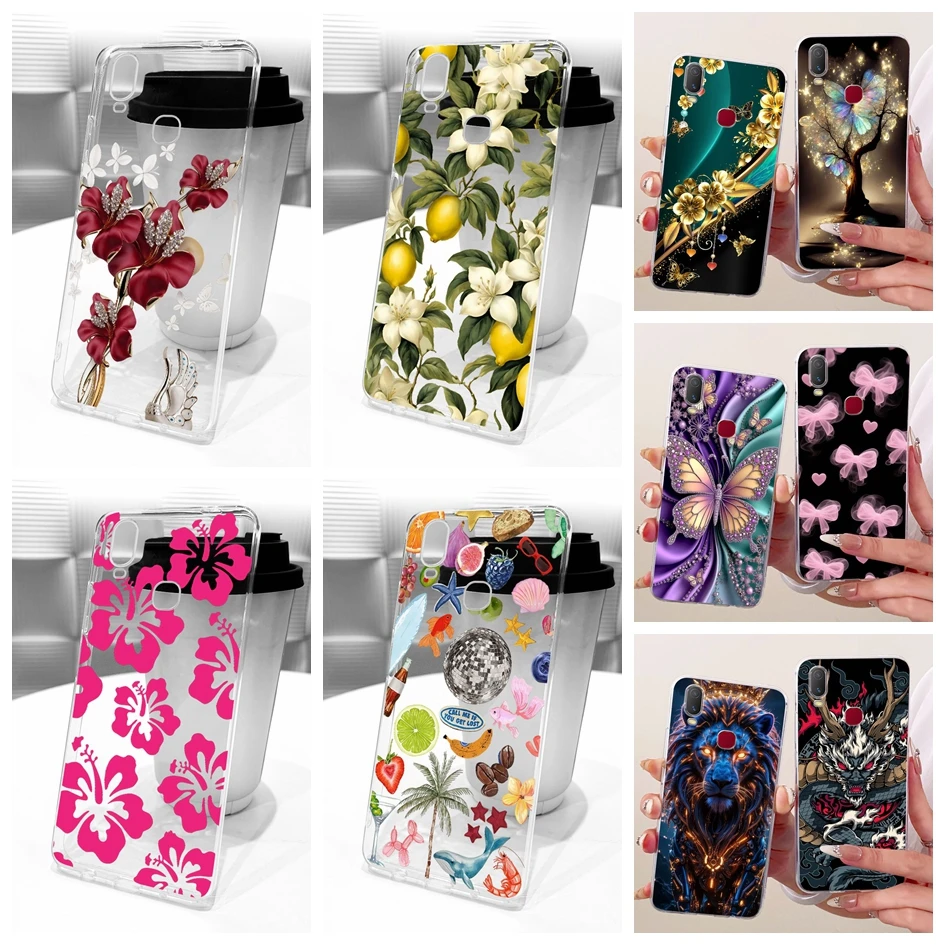 ل Vivo Y11 2019 حافظة 1906 غطاء سيليكون شفاف موضة جديدة رسمت لينة شل ل Vivo Y12 Y12i Y15 Y17 1904 1940 Fundas