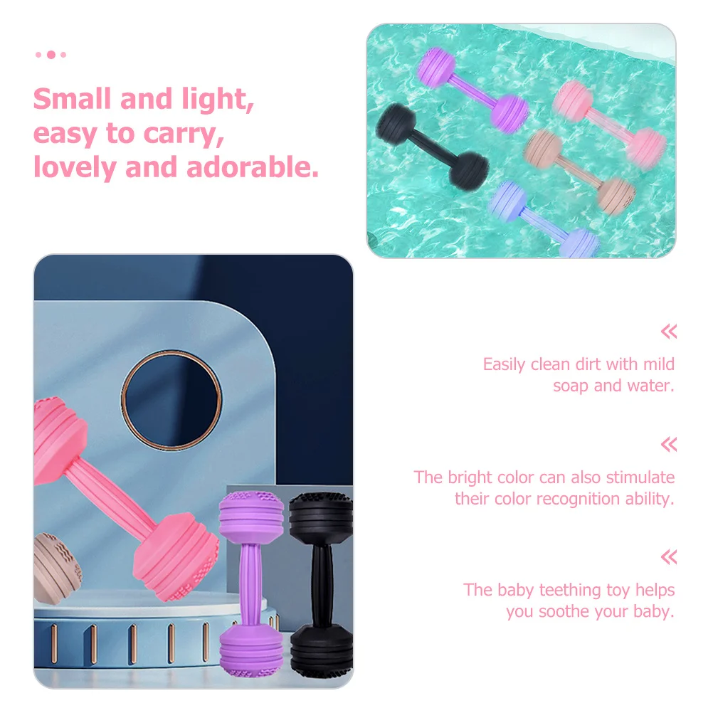 

Baby Dumbbell Teether Silicone Infant Sensory Gum Massage Bite Relief Calming Aid Baby Teething Infant Dumbbell