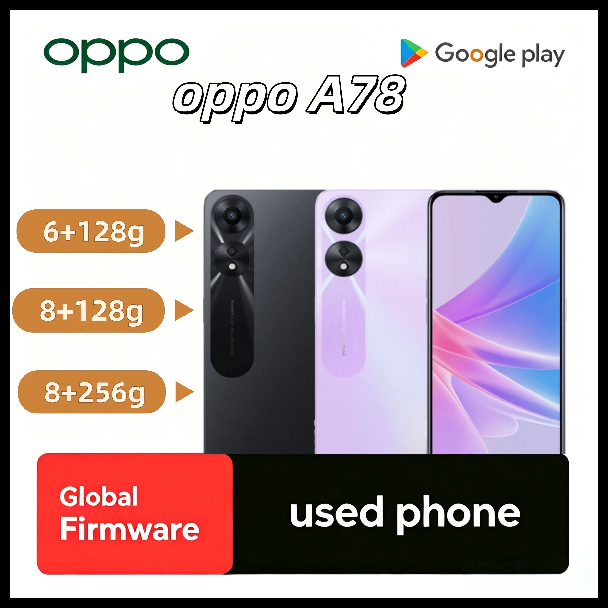 Used Phone OPPO A78 5G LTE GSM Unlocked 6.56
