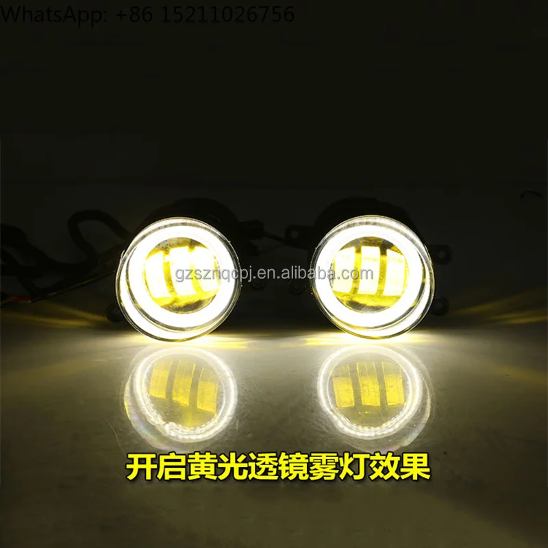 For Adjustable Rotatable Angel Eye Dual Bi-Lens Fog Light for Toyota Full Series Two Beam Front Bumper Fog Lamp Upgrade Replacem