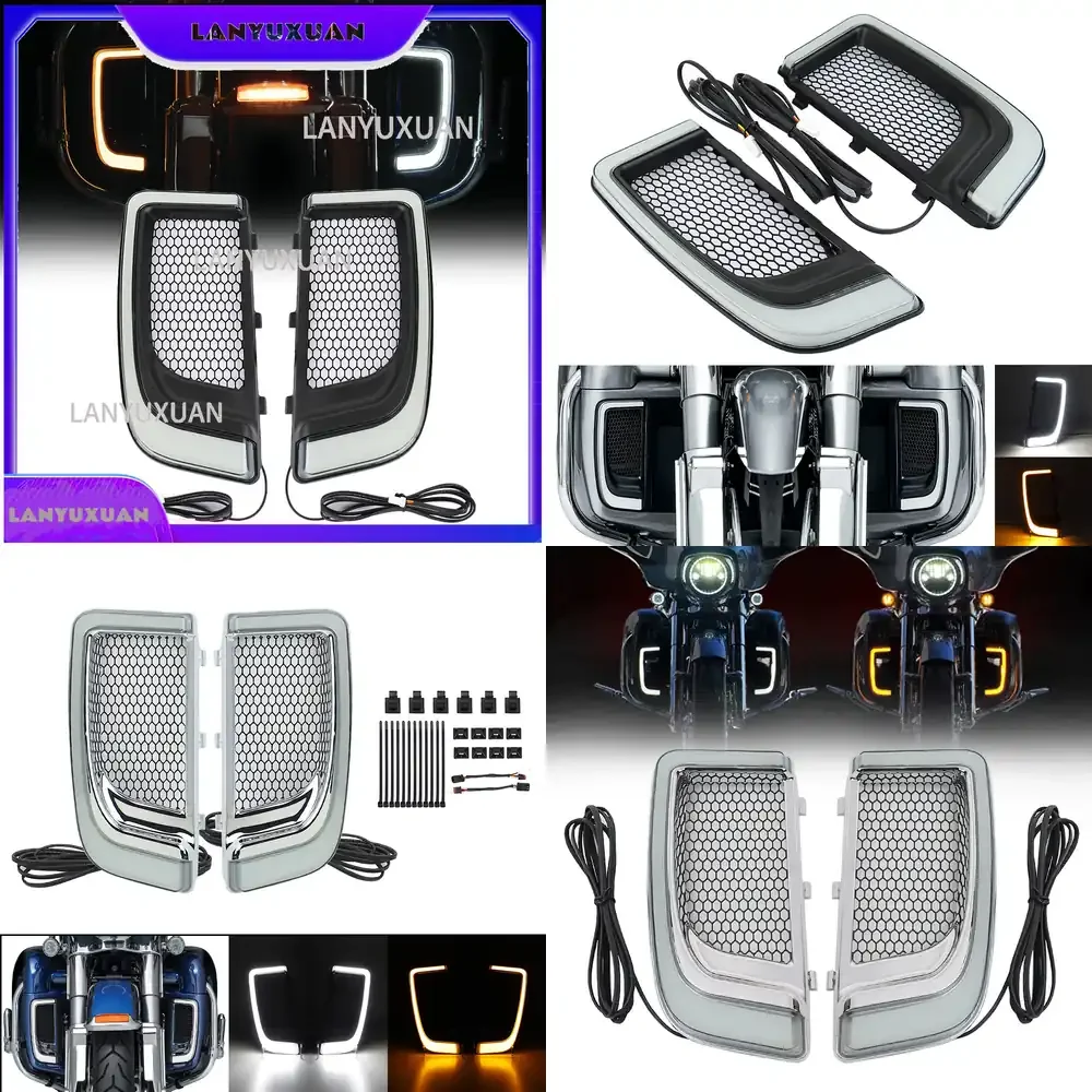 2026 LED Motorcycle Under Fairing Grille Lighting for Touring Street Glide Road King Electra Glide Softail Dyna V-Rod