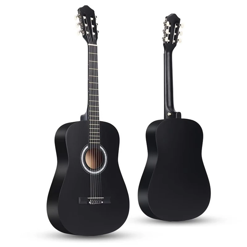 

38 'Classic original sound guitar 6-string acoustic guitar Student Beginner (Black)