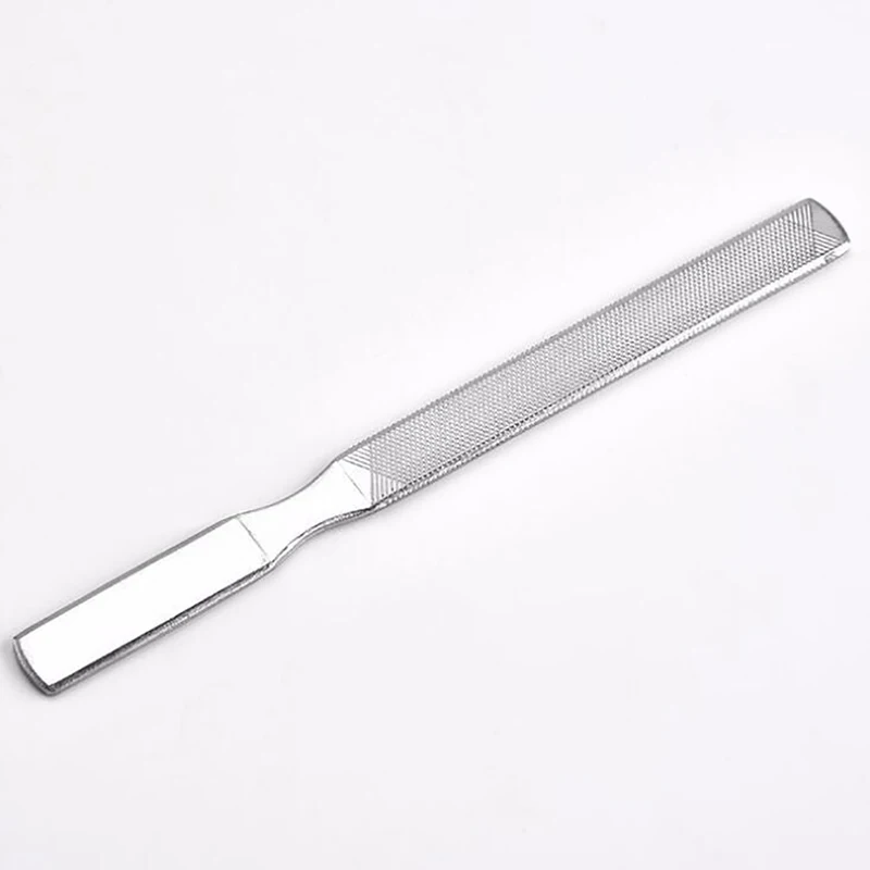 13cm Long Stainless Steel Nail File Fingernail File Double Sided Nails Buffer for Natural and Acrylic Nail for Home and Travel