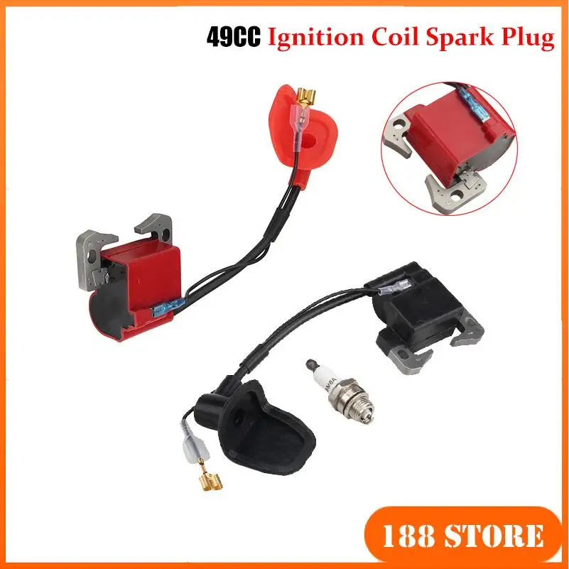 Mini Motorcycle 49CC Small Sports Car Off-Road Vehicle 40-6 Two Stroke Engine High Voltage Package Ignition Coil Spark Plug