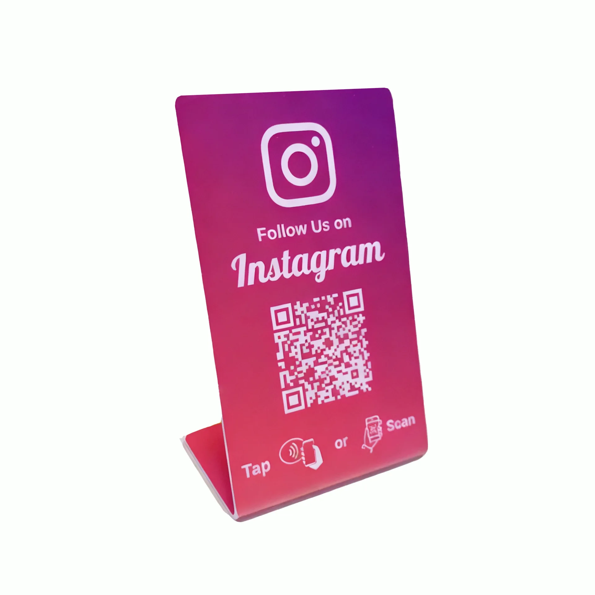 Nfc 215 programmable QR code Instagram Review Card NFC station table NFC Reviews display bending card standing brand bracket