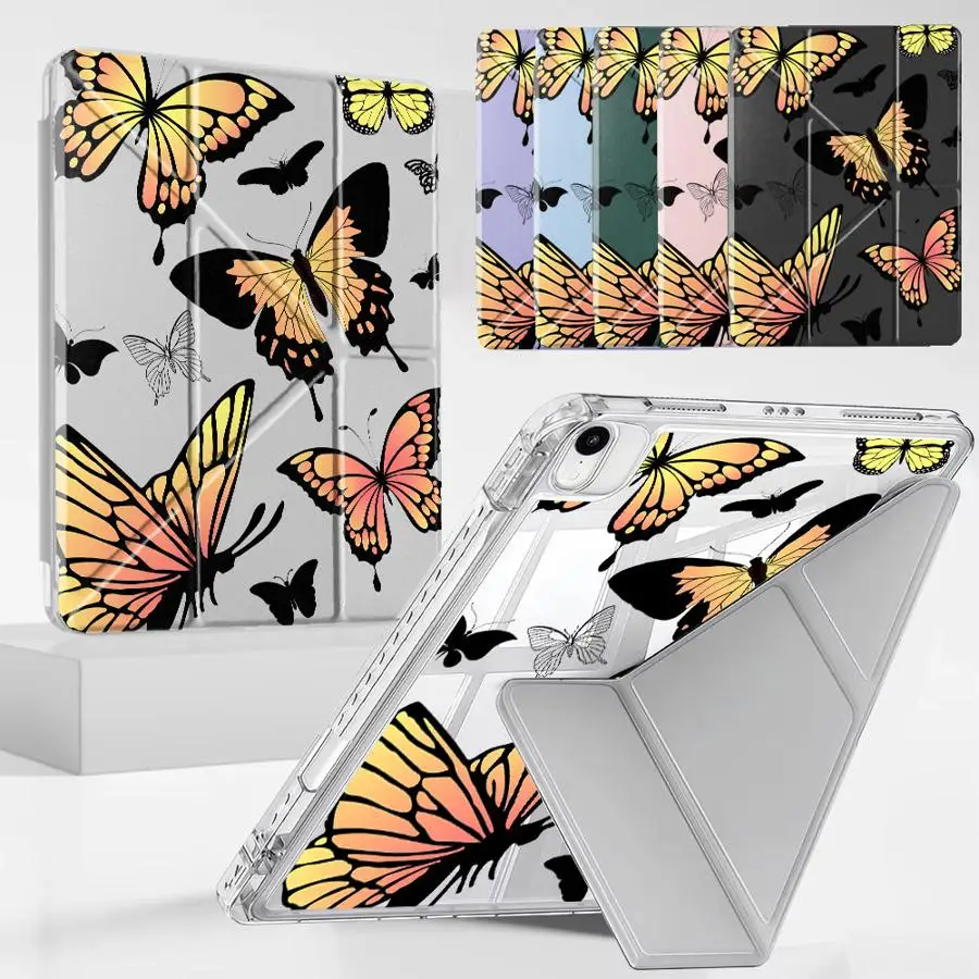 Tablet Case For iPad Pro 11th 10th 9th 8th 7th 12.9inch Air 4 5 M3 M2 M4 11inch Pro 2025 Mini 6 7 Holder Cover Y-Fold Vintage