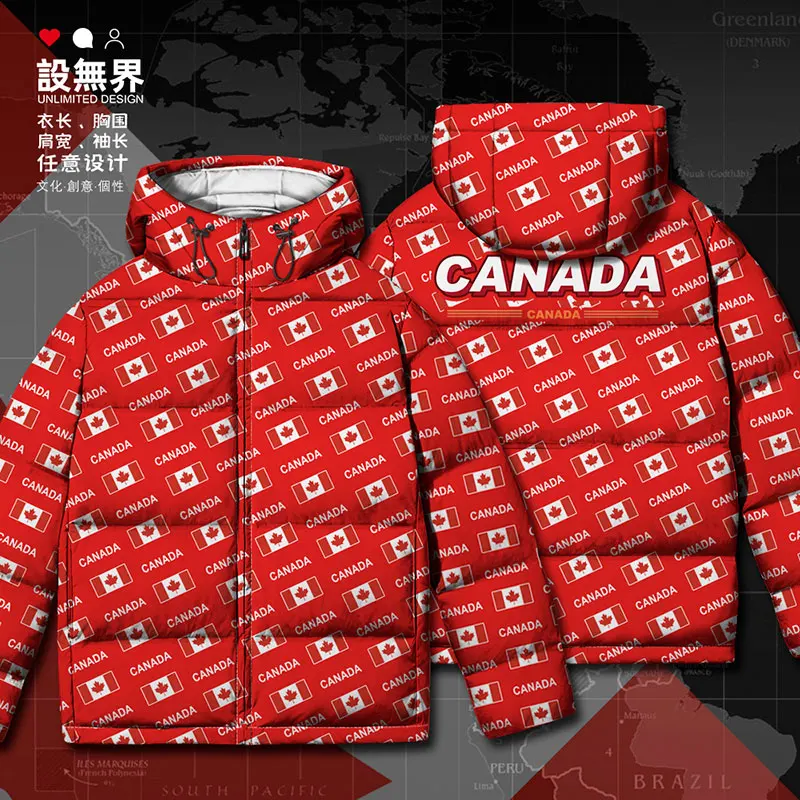 

Canada Canadians CAN country flag White duck down Jackets clothes jacket new Casual fashion mens Warm Man Winter down coat