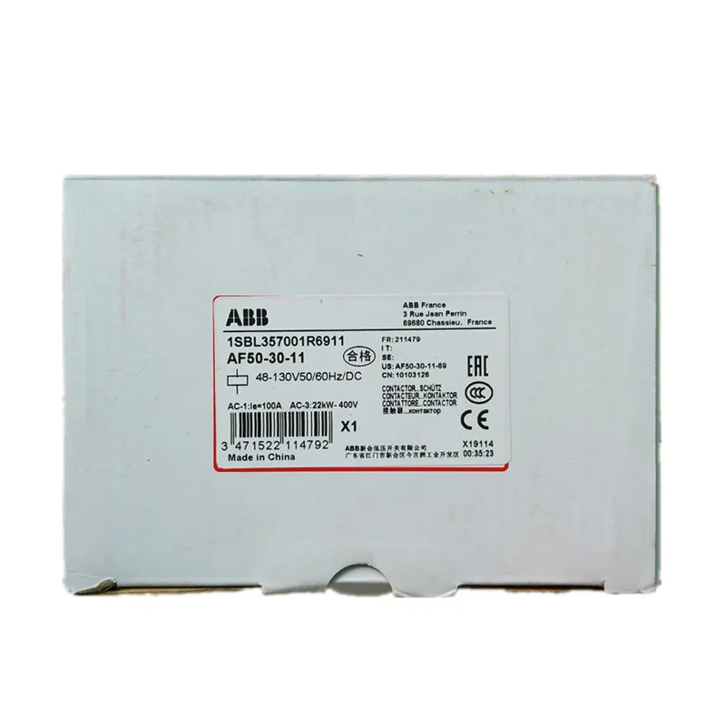 2025 الأصلي الأصلي ABB التيار المتناوب والتيار المستمر قواطع AF50 AF63 AF75-30-11 24 فولت 100-250 فولت في المخزون