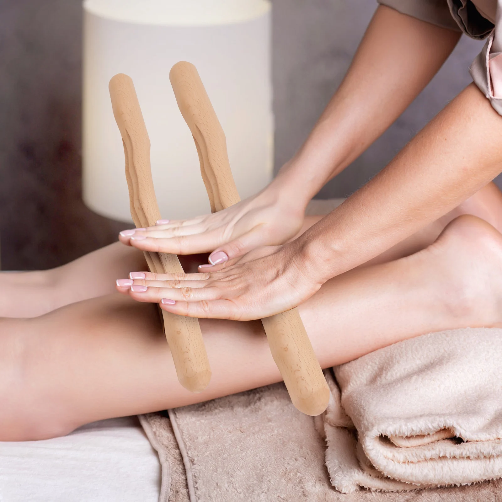 Barras de masaje de madera de primera calidad, palo de madera Guasha para raspar el cuerpo, masaje de pies, espalda, hombros, cuello, belleza portátil, 4 Uds.