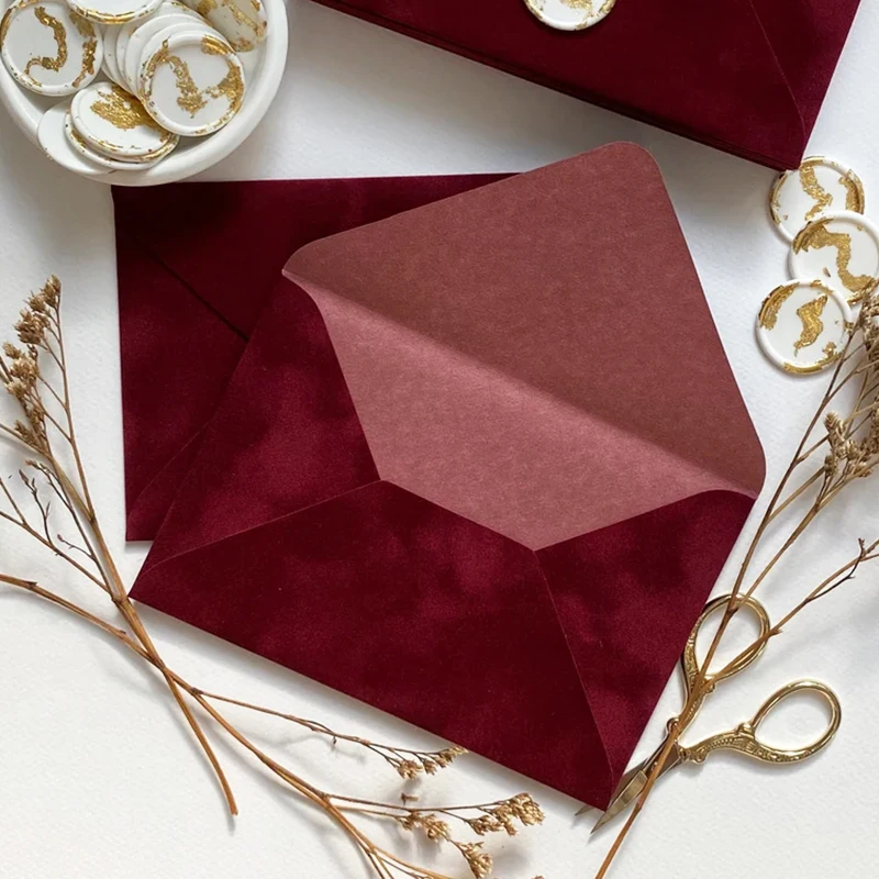 Customized product、Custom Printed Logo High Grade Luxurious Envelopes Velvet Envelopes for business