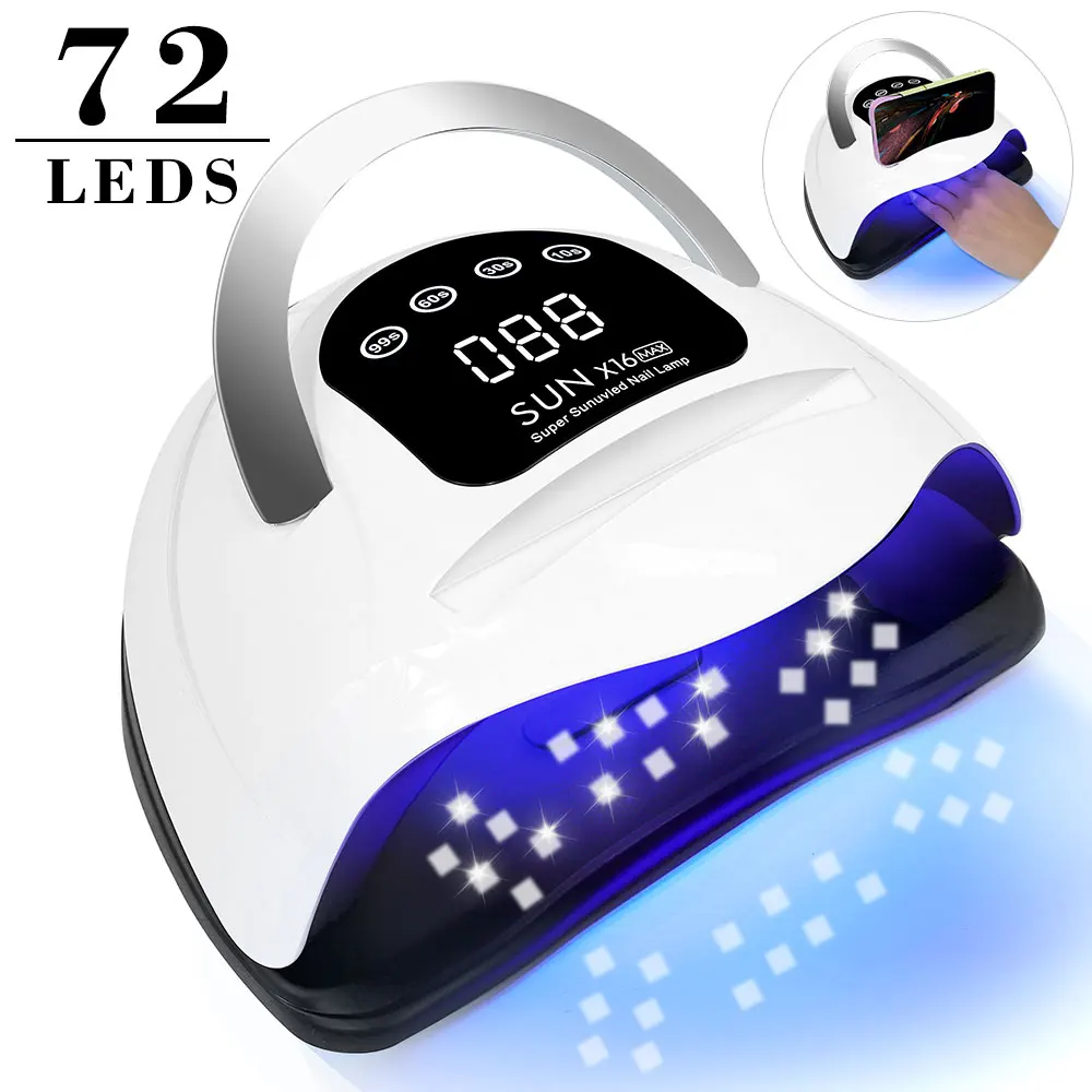 Professionelle Nagellampe, 72 LEDS, Maniküre-Licht, Nagel-Phototherapie-Lampe, geeignet für alle Nagelkleber, schnell trocknender Nageltrockner, Nagelstudio