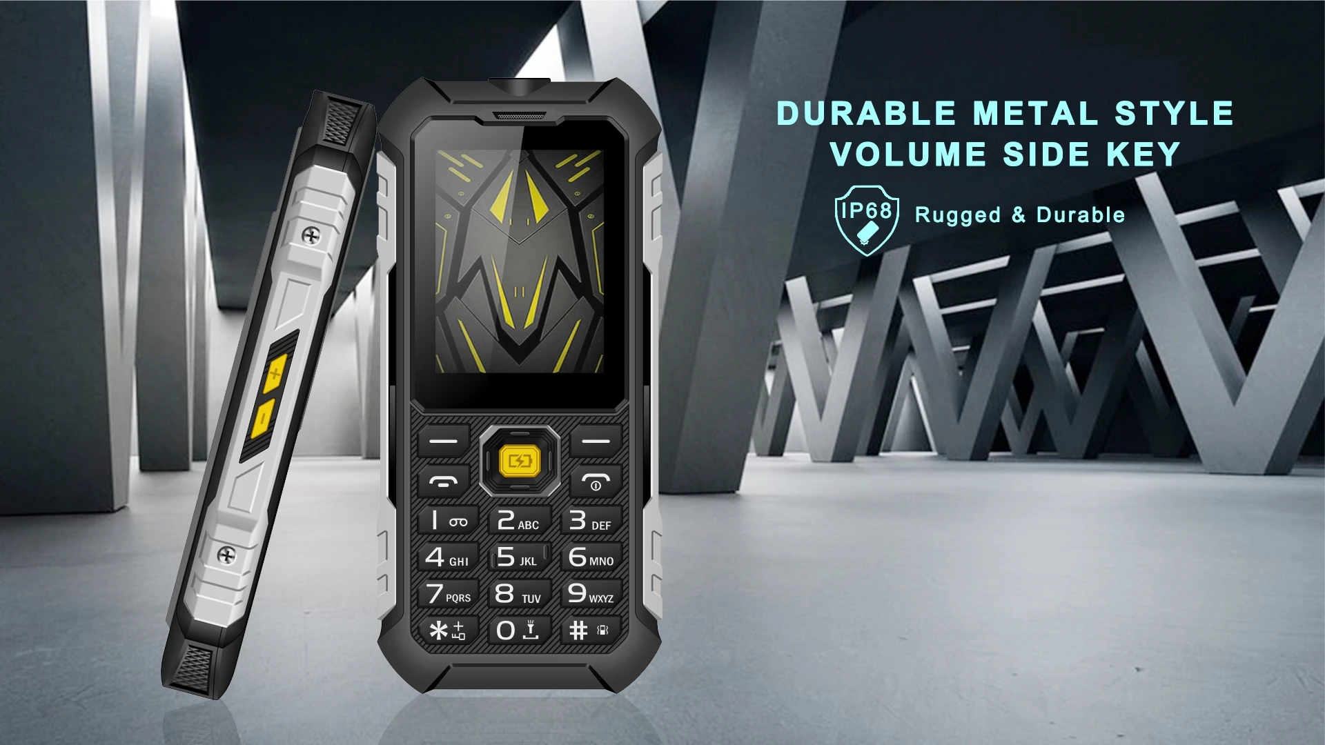 EAOR 4G Feature Keypad Phone Waterproof Rugged 4500mAh Power Bank High Brightness Torch Volume Side Key SOS One Click Dialing
