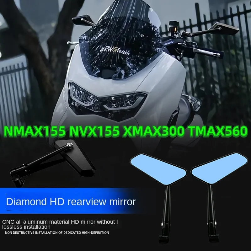 Rearview Mirror Motorcycle NMAX155 NVX155 Modified Rhomboidal Rearview Mirror XMAX300 TMAX560 Reflector Motorcycle Accessories