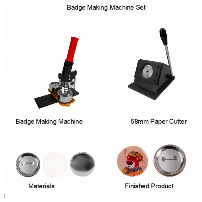 Trendy Design DIY American Manual 58mm Aluminum Badge Button Maker Kit Round Refrigerator Sticker Maker