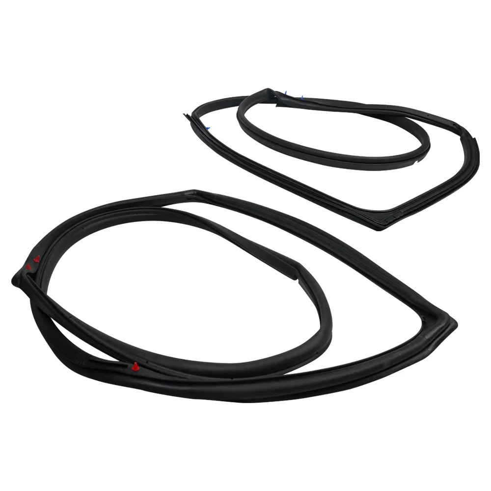 Front Full Door Felt Gasket Trim Seal Weather Stripping Kit For Jeep Wrangler JK 2007-2018 (Left Driver & Right Passenger Side)