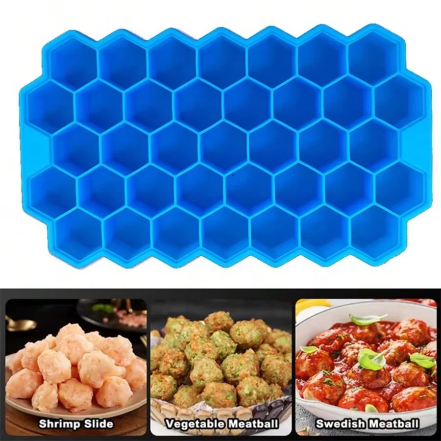 37-Cavity Silicone Ball Maker Mold, Multi-use Shaper for Meatballs, Fish Balls, Rice Balls & Ice Cream, Convenient Kitchen Makin