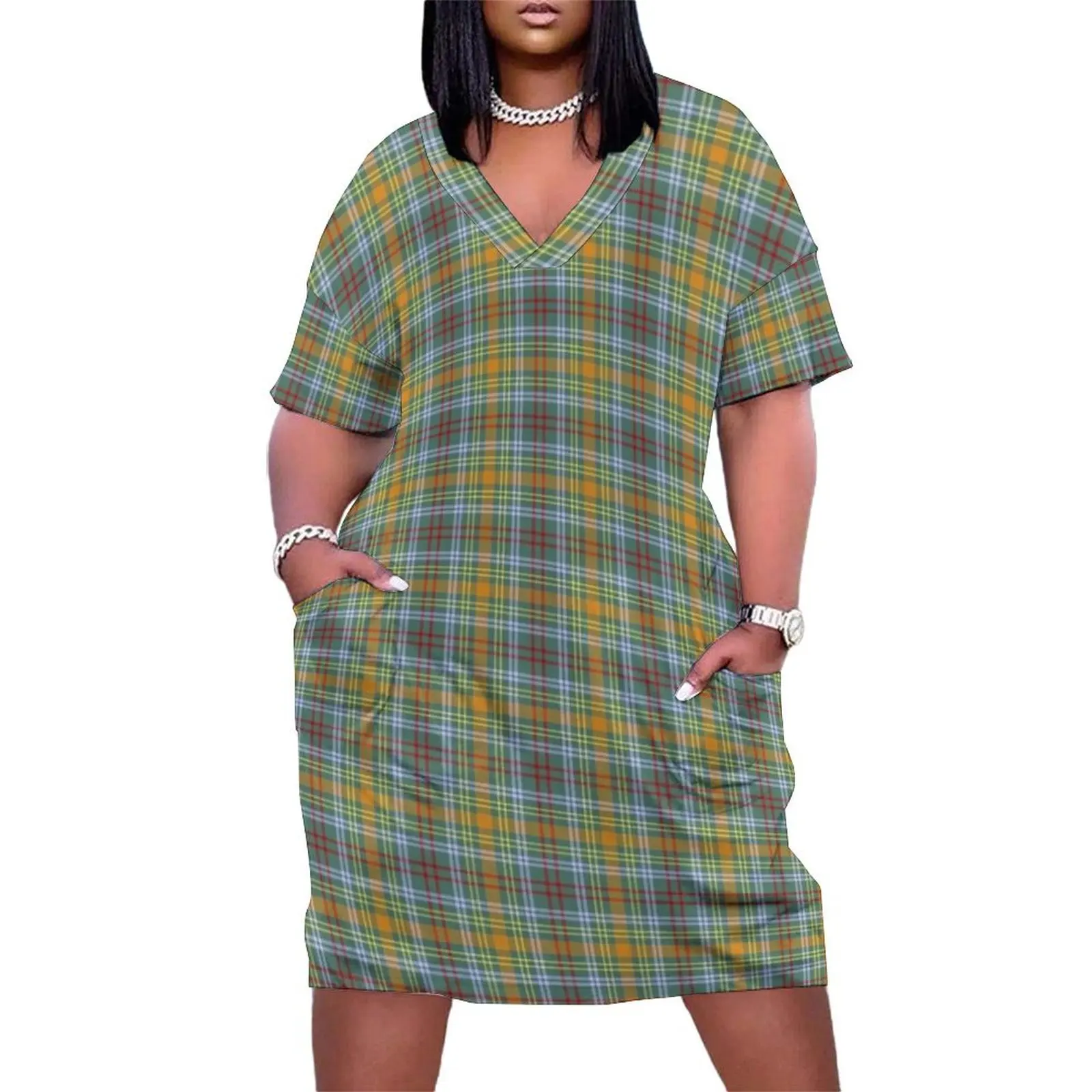 

O"Brien Tartan Pattern Colorful Irish Plaid Loose Pocket Dress Women"s skirt birthday dress for women luxury 2024