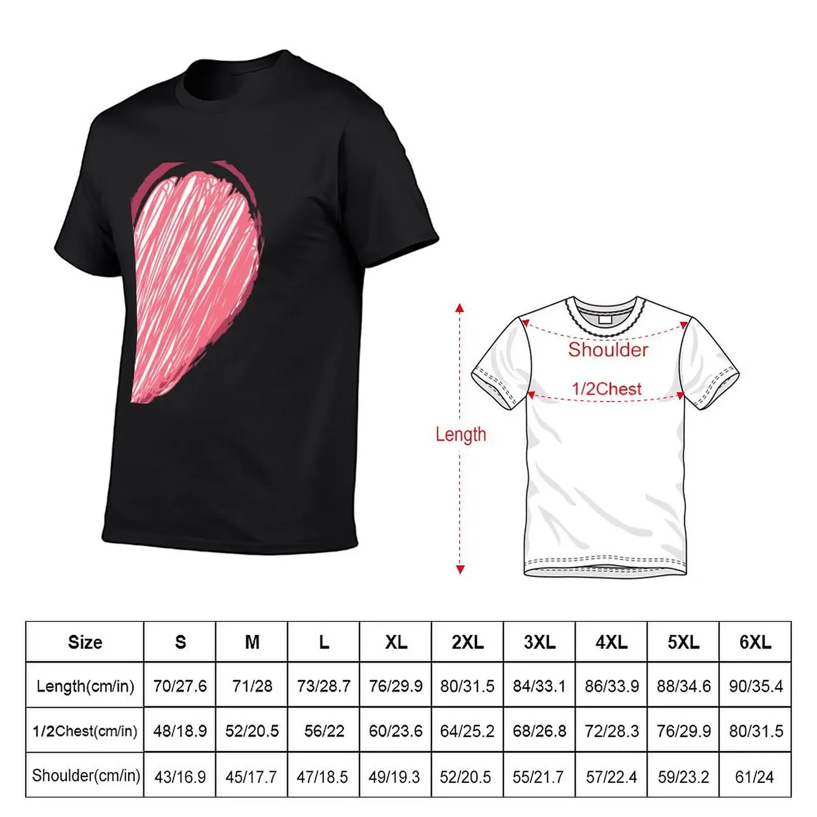 Valentine Half heart T-Shirt anime figures quick drying sweat shirts, men