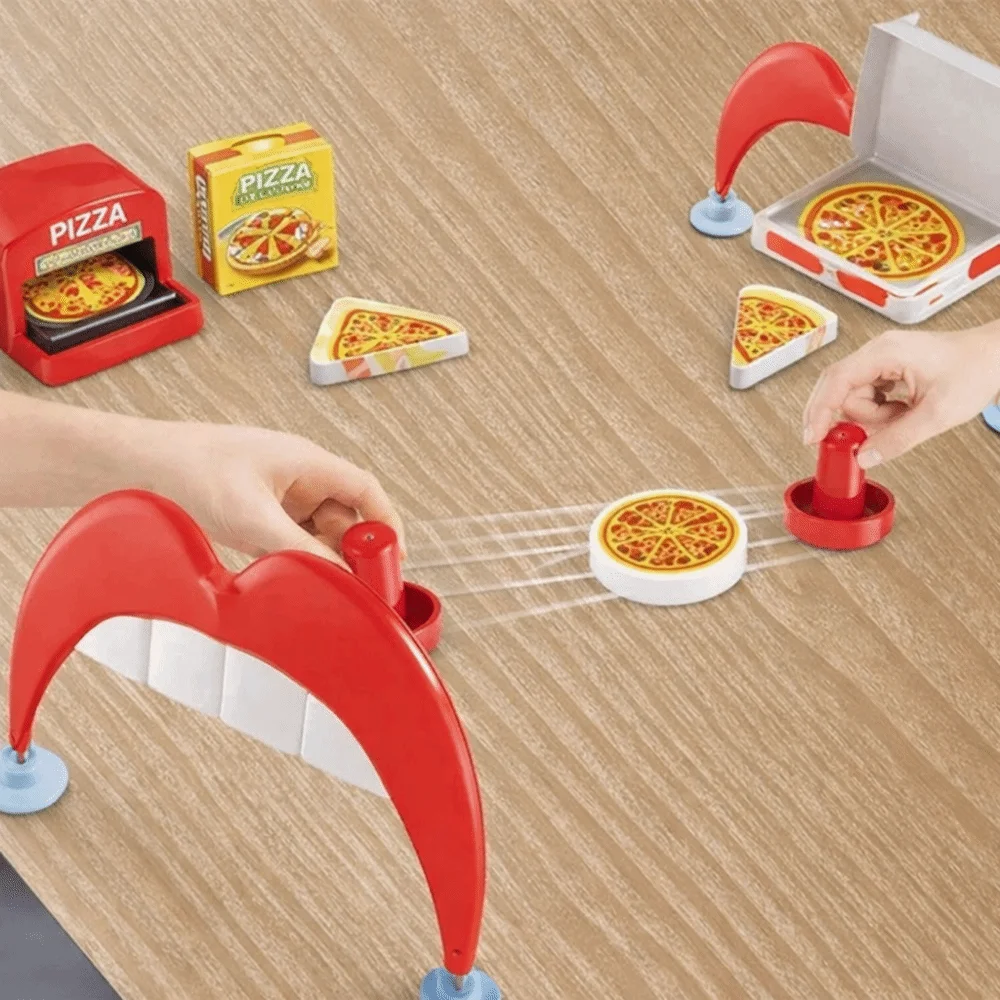 

Desktop Size Ice Hockey Board Game Push Action Competitive Play Pizza Hockey Game Fast-Paced Skill-Based Ice Hockey Party Game