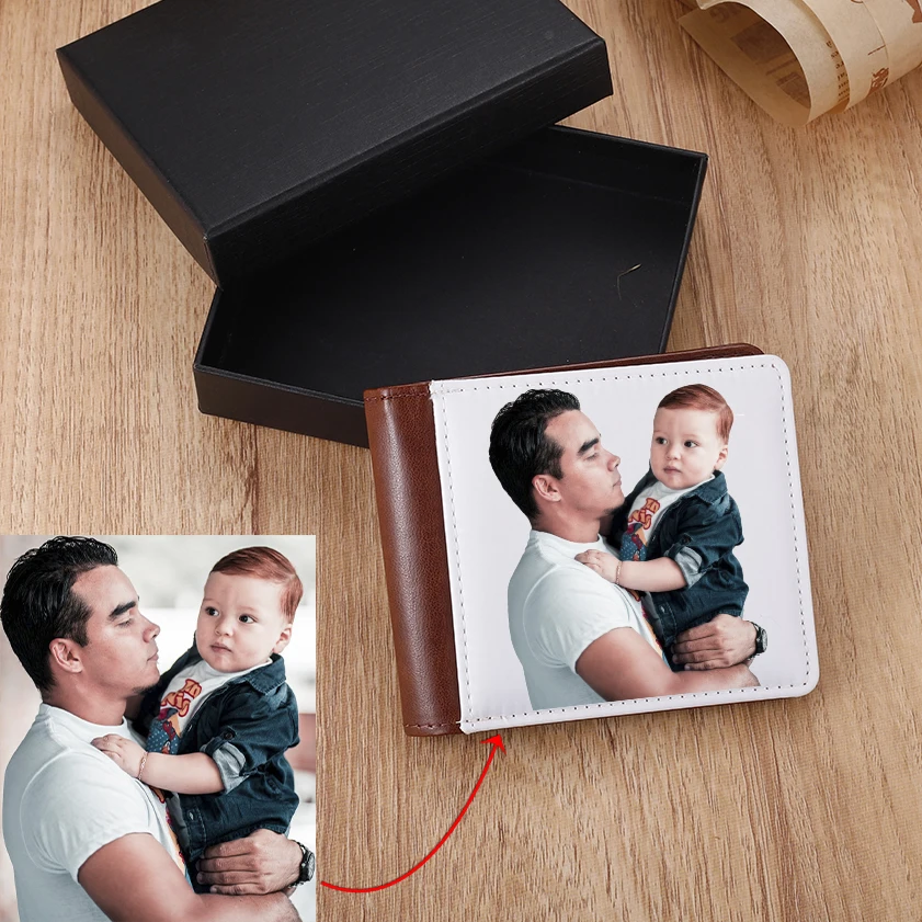 Custom New Man Wallet Custom Short Single-sided Printing Multiple Card Wallet Personalized Color Photos Wallet Christmas Gift