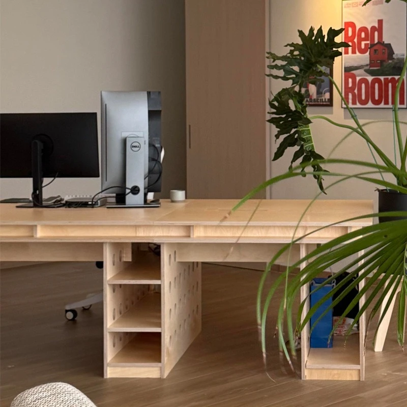 Modern birch ocean board large office computer desk workstation table hole board supervisor table with host box