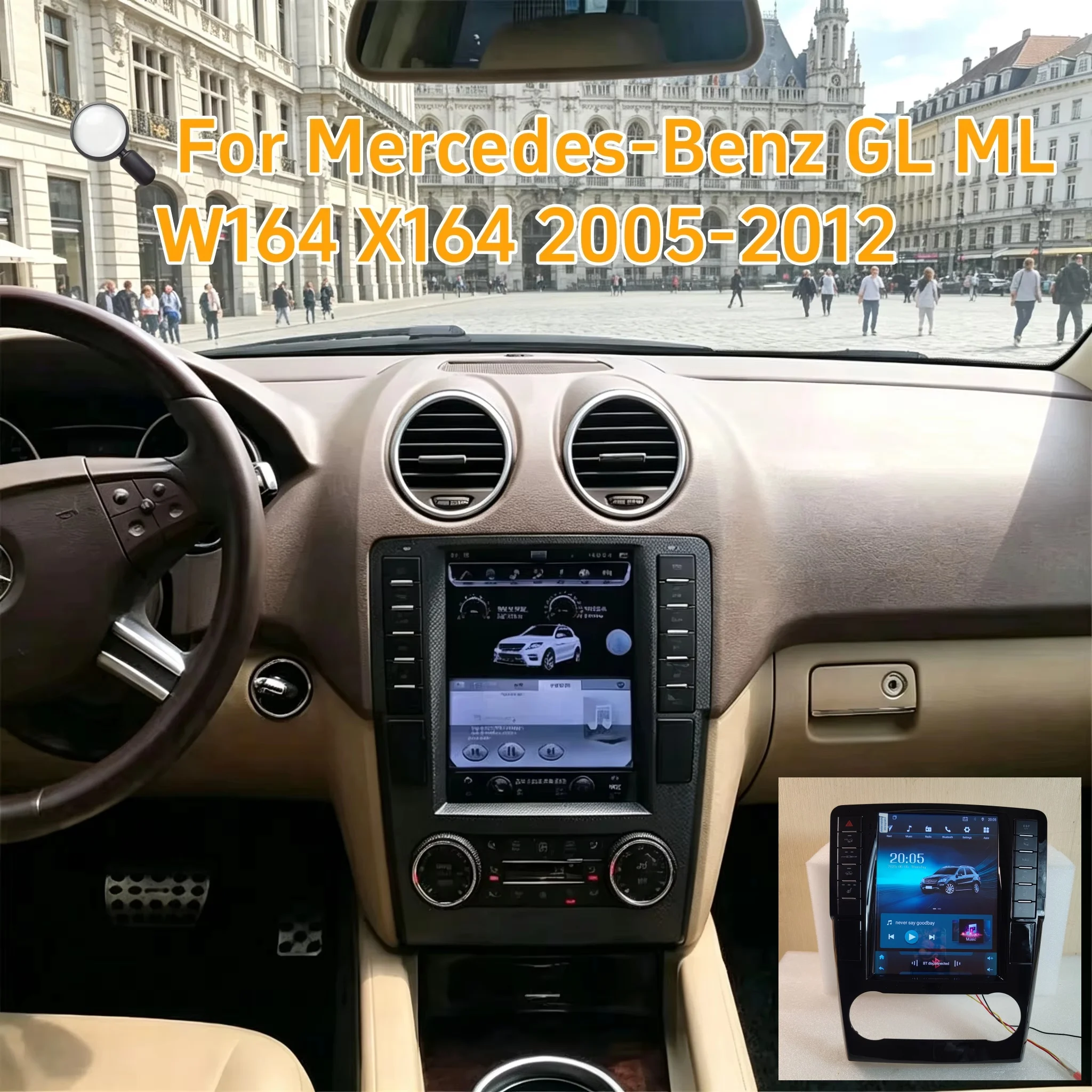 CarPlay Android 14 Screen For Mercedes-Benz GL ML W164 X164 2005-2012 Car Radio Design Car Media Player GPS Navigation Head Unit