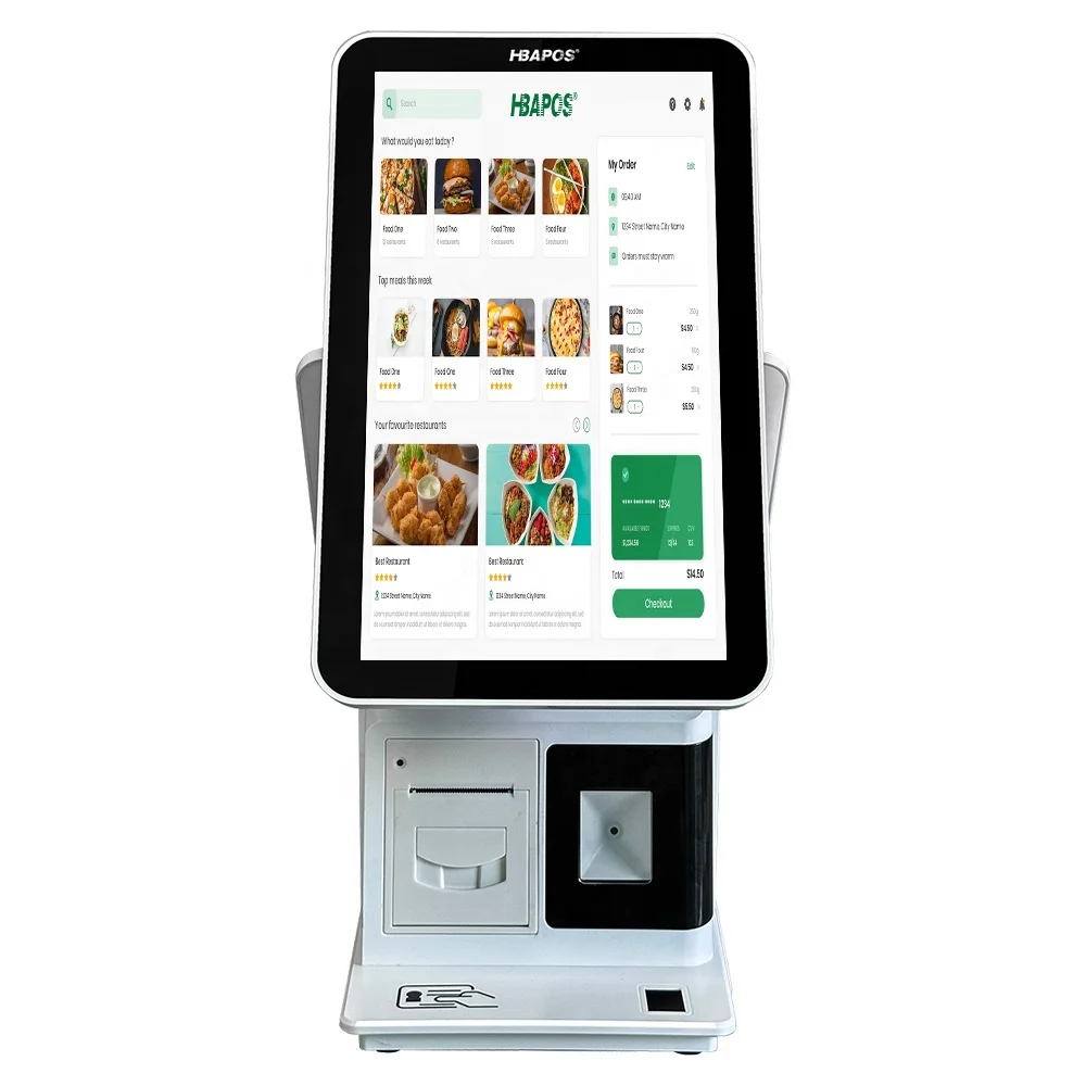 ATV&UTVHBAPOS GM70 Touch Screen Cash Register Machine with Printer, All-in-One POS Cashier Machine for EPOS System