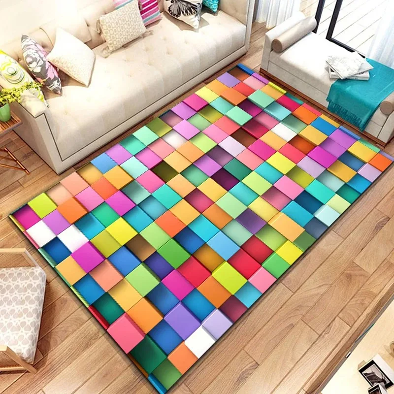 3D LED Lights Illusion Rug for Living Room Washable Floor Lounge Large Area Non Slip CarpetsTeen's Kids Boy Girl Room Decor Rug