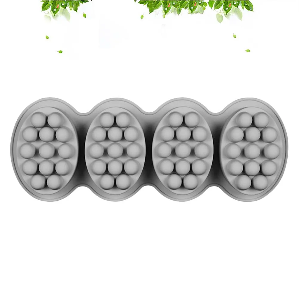 

4-Cavity Silicone Mold Grey Non-Stick Soap Making Mold For Diy Handmade Cake Pops Cupcakes Baking Microwave Safe