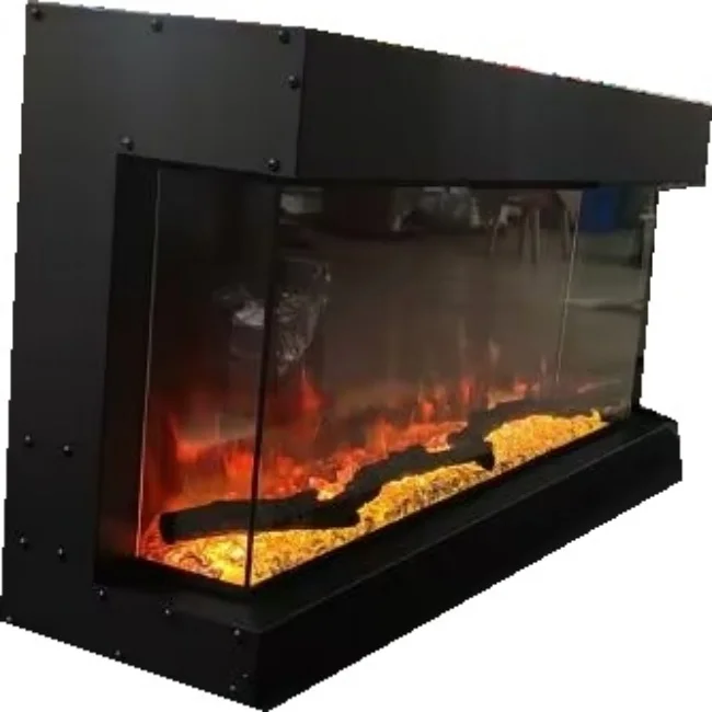 

Hotel Villa or Apartment Insert Installation Modern 3-Sided Electric Fireplace