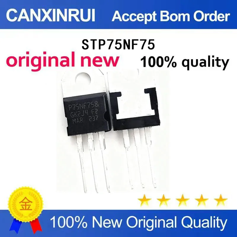 (5-100 Pieces)Brand new original STP75NF75 P75NF75 TO-220 spot chip IC