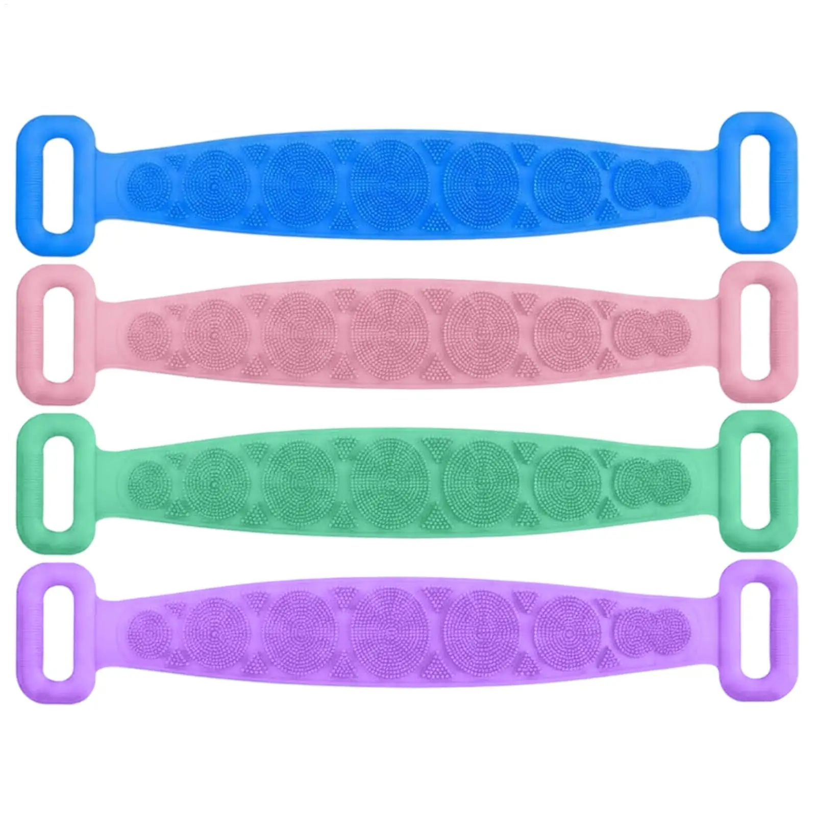 Body Silicone Scrubber 70cm Massage Soft Double-sided Long Belt Shower Silicone Back Scrubber for Showering Bathroom Bathtub