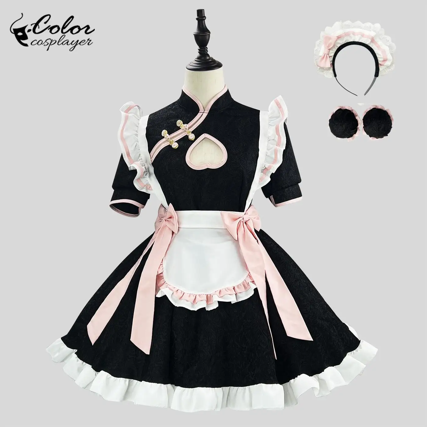 

Coloe Cosplayer Chinese Style Maid Lolita Cosplay Costume Women Sweetheart Cheongsam Dress Vintage Lolita Servant Uniform