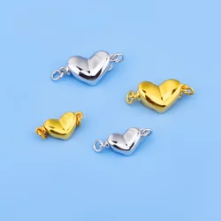 925 sterling silver pearl buttonhead press heart plunger buckle Handmade DIY bracelet necklace connection buckle