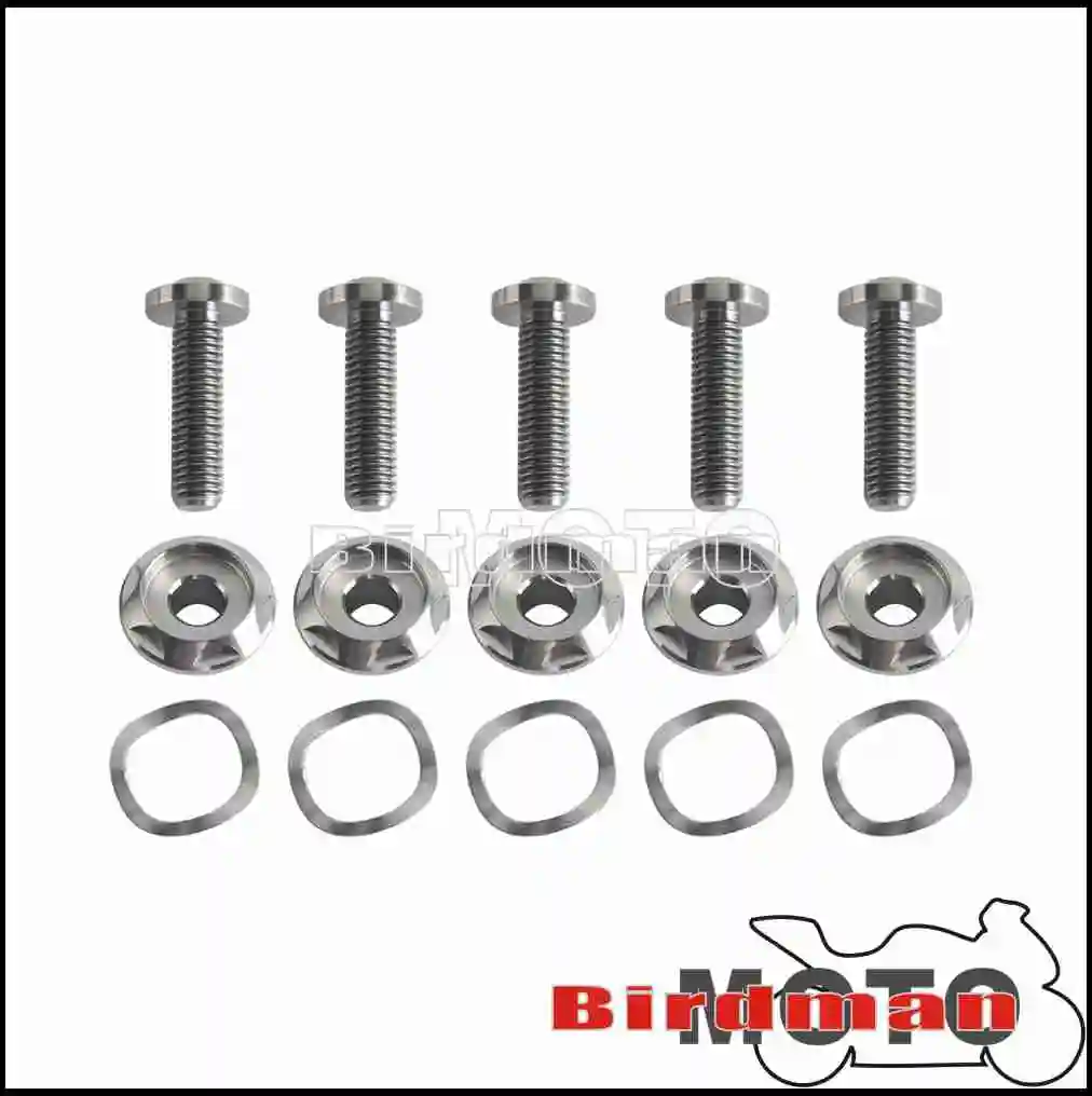 Multicolor Titanium Front Brake Rotor Handware Bolts 5 PCS For Harley Touring Road Street Glide FLHX FLHXU FLTRX FLTRT 2024-2026