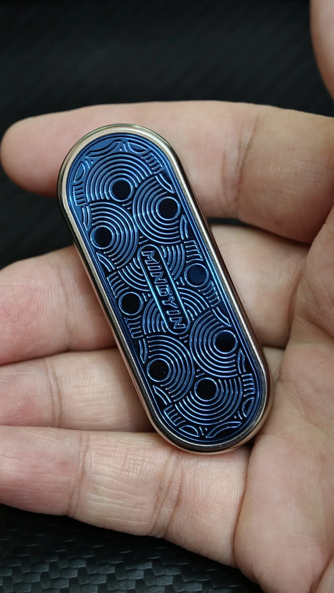 Used EDC DLEDC Titanium Alloy Tone Push Card, Warrior Engraved Edition, Pretty Number, Titanium Alloy