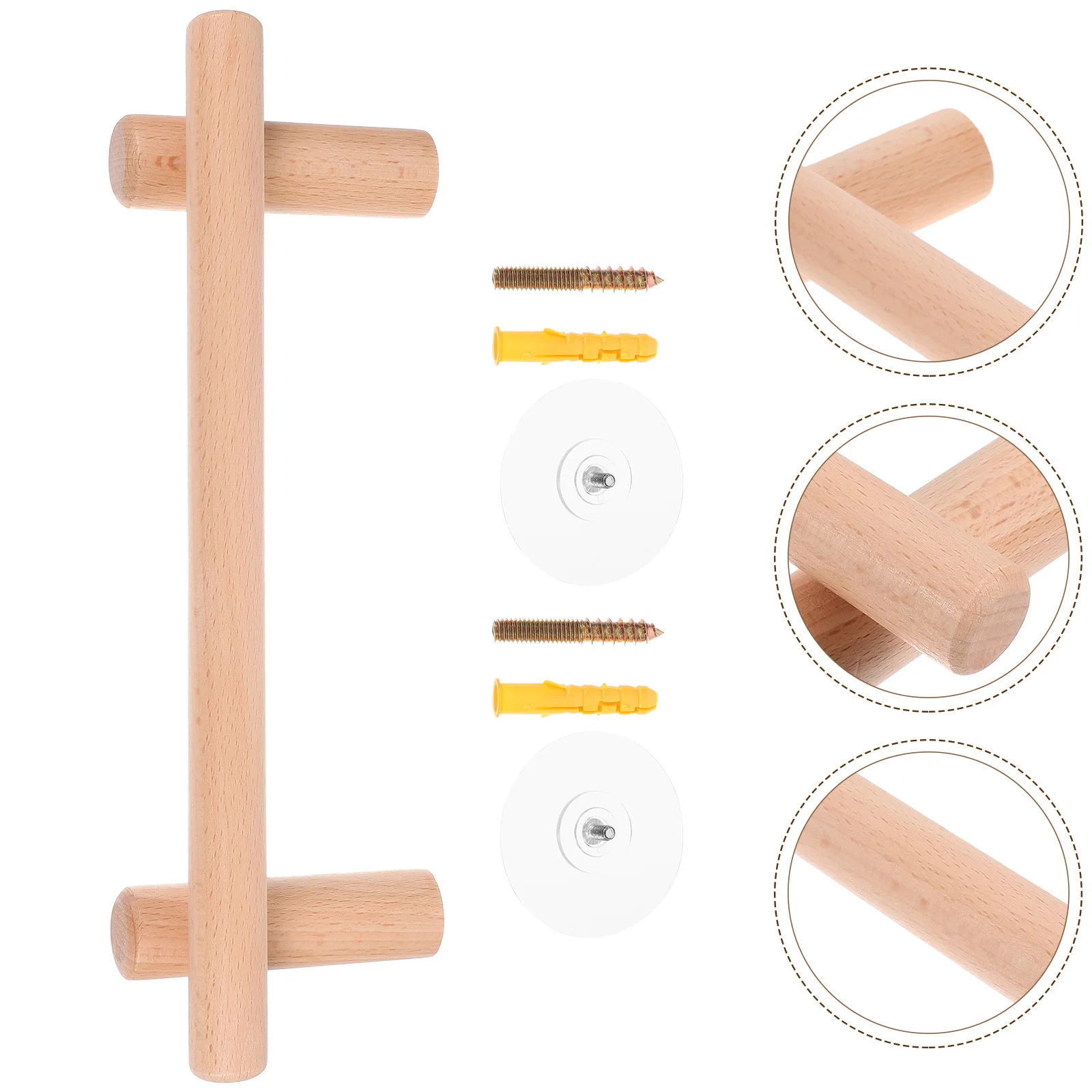 

1pc Wooden Single Bar 30Cm No Punch Towel Rack For Bathroom Kitchen Storage Rustic Bathroom Accessories Hand Towel Holder