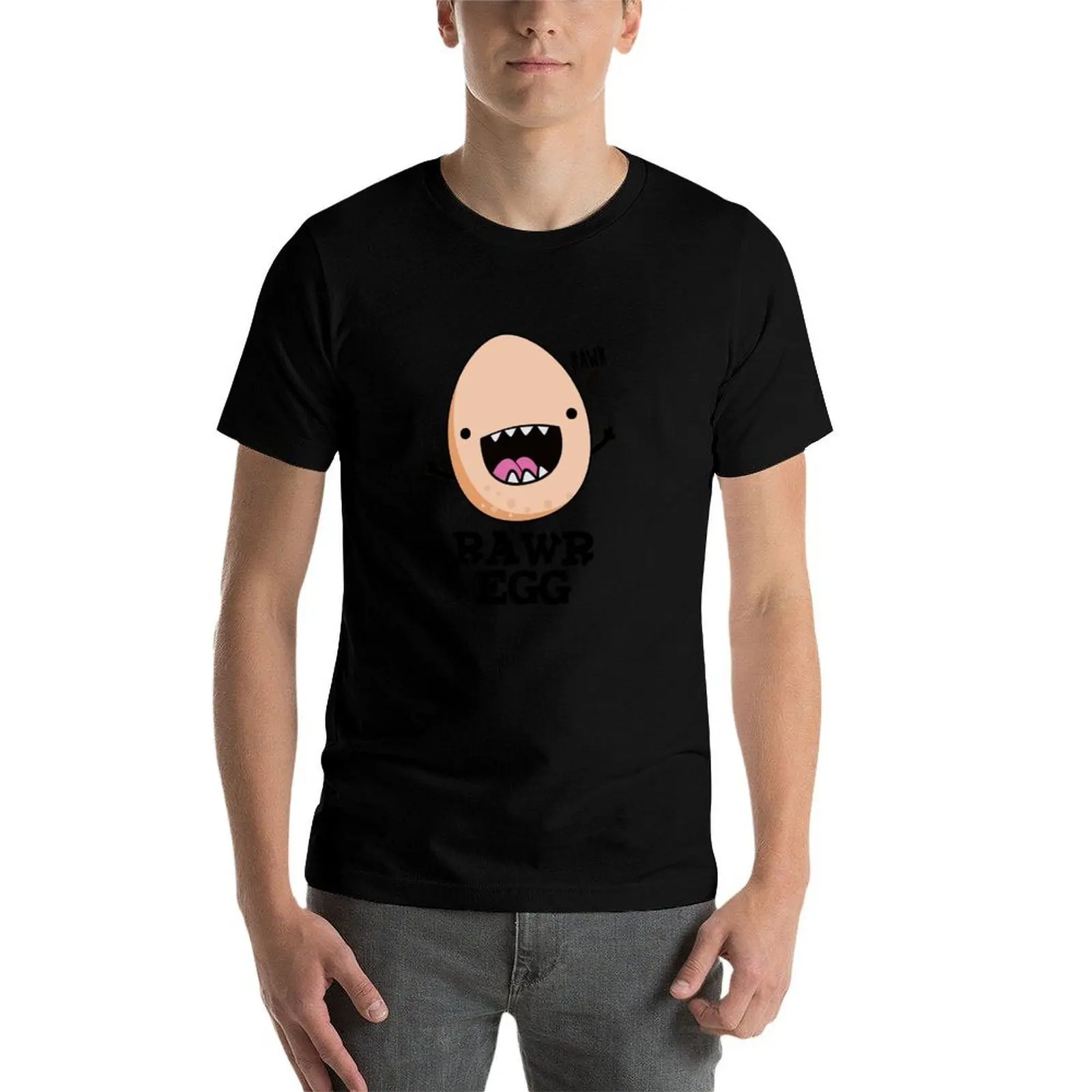 

Rawr Egg Funny Raw Egg Puns T-Shirt cotton tshirt 100% t shirts for man cotton funny T-Shirt
